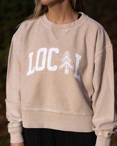 Cropped Thermal Pullover - Latte