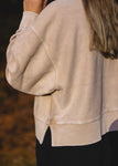 Cropped Thermal Pullover - Latte