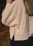 Cropped Thermal Pullover - Latte