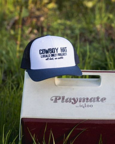 Cowboy Hat - Navy / White